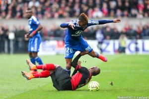 Clinton Njie, ici sous les couleurs de l'OL, a été prêté à l'OM.