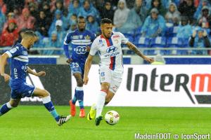 Corentin Tolisso en action lors de la rencontre de Ligue 1 Lyon - Bastia en 2016