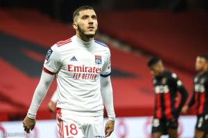 Rayan Cherki, le milieu de terrain offensif ou attaquant de l'Olympique Lyonnais.