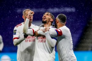 Les joueurs lyonnais célébrant un but